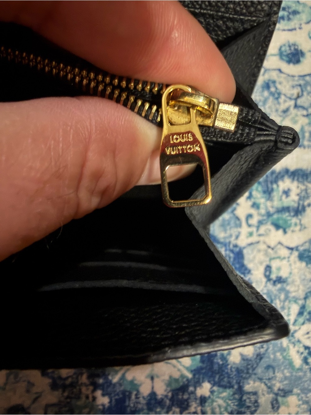 Louis Vuitton Black Monogram Empreinte Envelope Clutch Wallet with Gold Snap - Picture 7 of 14